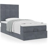 vidaXL Otomanski posteljni okvir z vzmetnicami siv 100x200cm žamet | Shoptok.si