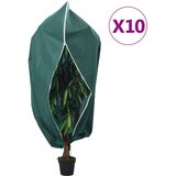 vidaXL Koprena za rastline iz flisa z zadrgo 10 kos 70 g/m² 1,55x1,55m, (21049365) | Shoptok.si