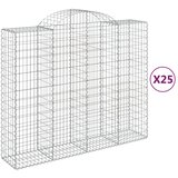  Lučne gabionske košare 25kom 200x50x160/180cm pocinčano željezo | shoptok.hr