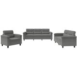  3-dijelni set sofa s jastucima tamnosivi od mikrovlakana | shoptok.hr