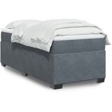 vidaXL Box spring postelja z vzmetnico temno siva 100x200 cm žamet Cene