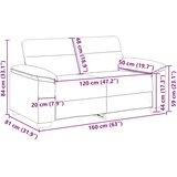  Dvosjed Cappuccino 160x81x84 cm Imitacija kože - Boja cappuccina 1 160 cm | shoptok.hr