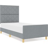 vidaXL Okvir kreveta u svjetlosivoj boji 90x190 cm tkanina | shoptok.hr