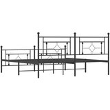  Metalni okvir kreveta uzglavlje i podnožje crni 183x213 cm | shoptok.hr