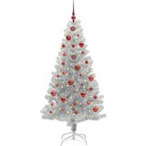 vidaXL Božično drevo med 150 LED z stojalom srebrna 150 cm PET | Shoptok.si