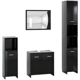 The Living Store Kopalniško pohištvo 4 kosi črne barve iverna plošča - Komplet Kopalniškega Pohištva, (21503961) | Shoptok.si
