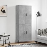 vidaXL Visoka komoda betonsko siva 69,5x34x180 cm inženirski les | Shoptok.si