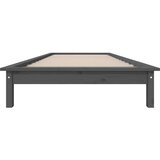  Posteljni okvir siv 90x190 cm trdna borovina 3FT, (20647564) | Shoptok.si