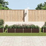  Povišena vrtna gredica smeđa 320 x 80 x 45 cm pocinčani čelik | shoptok.hr