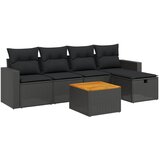  The Living Store Vrtna sedežna garnitura 6-delna z blazinami črna poli ratan - Vrtna Sedežna Garniture, (21460162) | Shoptok.si