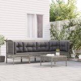 The Living Store Vrtna sedežna garnitura 5-delna z blazinami siv poli ratan - Vrtna Sedežna Garnitura, (21476959) | Shoptok.si