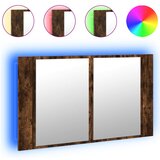 Furnova LED kopalniška omarica z ogledalom dim. hrast 80x12x45 akril, (21947159) | Shoptok.si