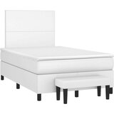 vidaXL Box spring postelja z vzmetnico bel 120x200 cm umetno usnje, (20900589) | Shoptok.si