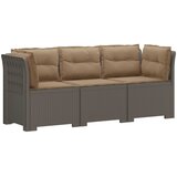  Dvosjedni vrtni sofa s jastucima u ratan izgledu PP Svjetlosiva | shoptok.hr