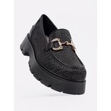 GOODIN Black platform loafers with gold chain | Shoptok.si