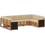  Sekcijska garnitura s jastukom 7 pcs Prirodna | shoptok.hr