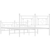 Metalni okvir kreveta uzglavlje i podnožje bijeli 150 x 200 cm | shoptok.hr