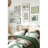 Wallxpert set od 8 uramljenih slika Çgs-036, zeleni botanički motivi – listovi paprati i monstere, matisse i william morris šare, crni ram | Eponuda.com