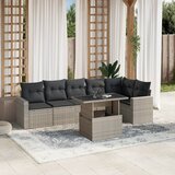 vidaXL 7-dijelni set vrtnih sofa svjetlosivi od poliratana Cijene