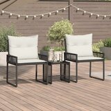  Set vanjskog namještaja 7 pcs Crna i krem-bijela poliratan | shoptok.hr