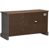 vidaXL TV omarica HALDEN z drsnimi vrati sive 110x40x60 cm masivni les | Shoptok.si