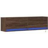 vidaXL Stenska TV omarica z LED lučkami rjavi hrast 140x31x38 cm | Shoptok.si