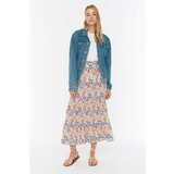 Trendyol Ecru Colored Floral Patterned Skirt Cene