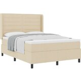 Box Postelja z nastavkom in vzmetnico Krem 140x190 cm Tkanina, (22103272) | Shoptok.si