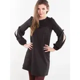 INPRESS Dress decorated with slits on the sleeves black