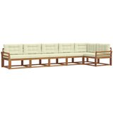 Set vanjskih sofa 6 kom. Prirodna i krem Smeđa 408 x 170,5 x 73 cm | Shoptok.si