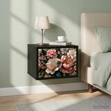  Wall-mounted noćni ormarić BORNE Crni hrast 36 x 33 x 25 cm | shoptok.hr