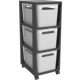 Rotho Bijelo-crni plastični mobilni poličar 30x77 cm Brisen - | shoptok.hr