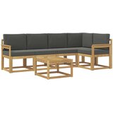  Set vanjskih sofa 6 kom. Bijela i antracit Čvrsto drvo akacije | shoptok.hr