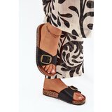 Boto Women's sandals on cork platform with buckle black Vianara Cene