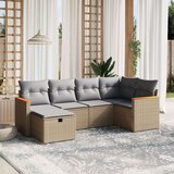 6-dijelni set vrtnih sofa s jastucima bež od poliratana | shoptok.hr