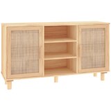  Komoda smeđa 105x30x60 cm masivna borovina i prirodni ratan | shoptok.hr