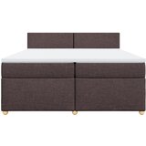  Krevet s oprugama i madracem tamnosmeđi 200x200 cm od tkanine | shoptok.hr