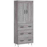 vidaXL Visoka komoda siva sonome 69 5x34x180 cm od konstruiranog drva - Sivi hrast sonoma 1 3 ladice Cijene