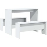vidaXL 3-dijelni set blagovaonskog stola i klupa bijeli drveni | shoptok.hr