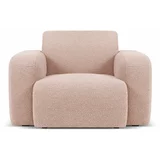 Micadoni Home Rožnat fotelj iz tkanine bouclé Molino –
