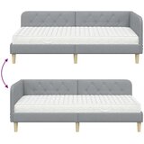 vidaXL Kotna postelja z vzmetnico Svetlo siva 90 x 190 cm blago | Shoptok.si