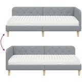vidaXL Kutni okvir kreveta Svijetlo siva 90 x 190 cm tkanina | shoptok.hr