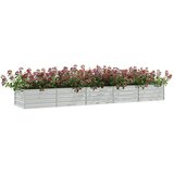  Povišena vrtna gredica 400 x 80 x 45 cm pocinčani čelik srebrna | shoptok.hr