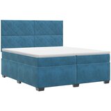 Boxspring krevet s madracem Plava 200 x 200 cm Baršun | shoptok.hr