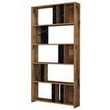 Hanah home polica za knjige lima walnut black marble