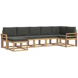  Set vanjskih sofa 7 kom. Bijela i antracit Poliester Smeđa 308 x 130,5 x 73 cm | shoptok.hr