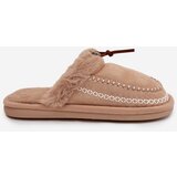 Boto Women's slippers with fur and embroidery Beige Perivelle | Shoptok.si