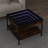 vidaXL Klubska mizica z neskončnimi LED dimljen hrast 50x50x38 cm Cene