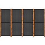Sobna pregrada s 4 panela crna 280 x 180 cm | shoptok.hr