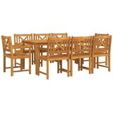  Vrtni set za objed 9 kom. 8-sjedala Smeđa Čvrsto drvo akacije 180 x 90 x 74 cm | Shoptok.si